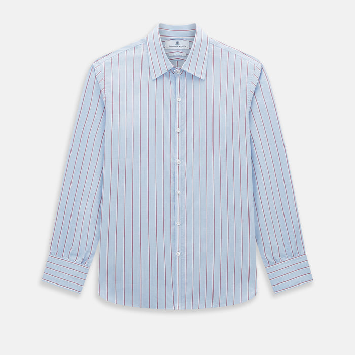 Blue and Burgundy Multi-Stripe Westminster Shirt