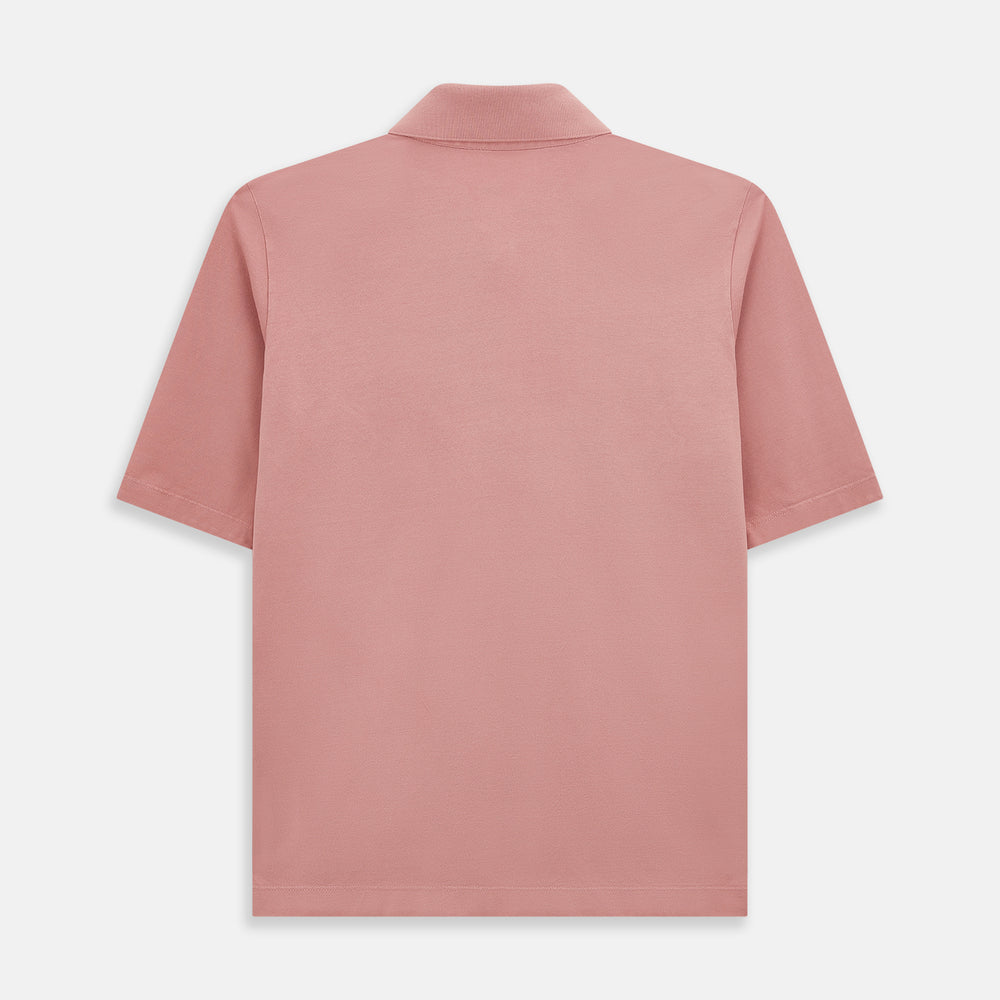 The Turnbull & Asser Red Polo Shirt is a men's cotton polo with short sleeves, a collar, a three-button neckline, and a buttoned chest pocket. The shirt is shown laid flat on a white background.