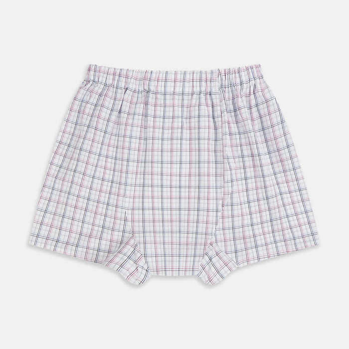 Purple and Orange Multi Graph Check Godfrey Boxer Shorts Image 1