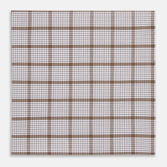 Hand Rolled Brown Overlay Check Handkerchief Image 7