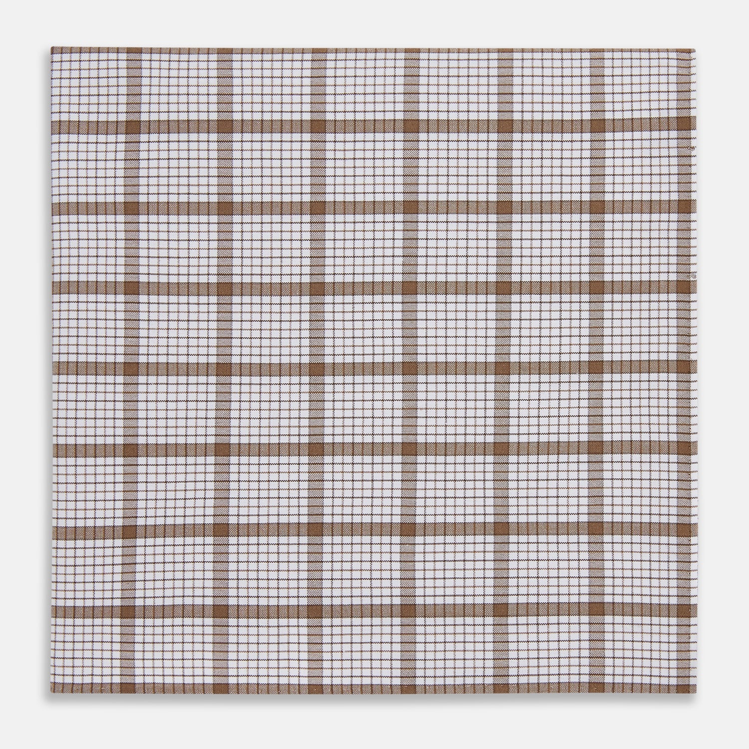 Image 1 of product Hand Rolled Brown Overlay Check Handkerchief