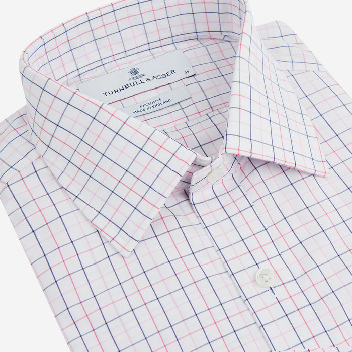 Pink Overlay Grid Check Mayfair Shirt Image 1