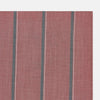 View 2 of product The Red Track Stripe Hand-Rolled Handkerchief by Turnbull & Asser features vertical gray and thin white stripes on red, a subtle woven texture, and elegant hand-rolled edges. Made in England.
