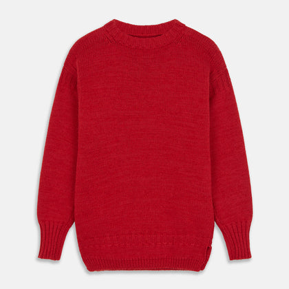 Red Lewis Guernsey Knitted Jumper