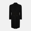 View 3 of product The Turnbull & Asser Black Morning Coat features satin peak lapels, a single front button closure, and long sleeves, shown against a plain white background.