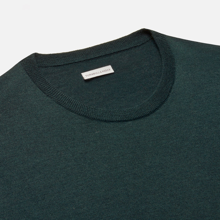 Forest Green Fine Merino Round Neck Jumper Image 1