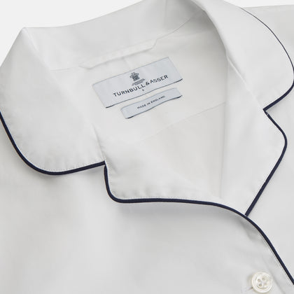 Women's Harriet Plain White Cotton Pyjama Set