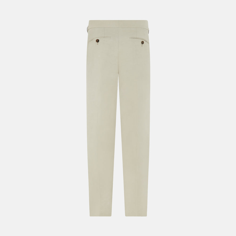 Taupe Cotton Blend Henry Trousers