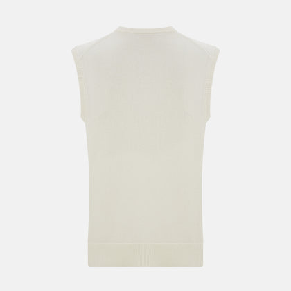 Ivory Cashmere V-neck Vest Image 2