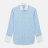 Light Blue End-on-End Shirt with Contrast T&A Collar and Double Cuffs