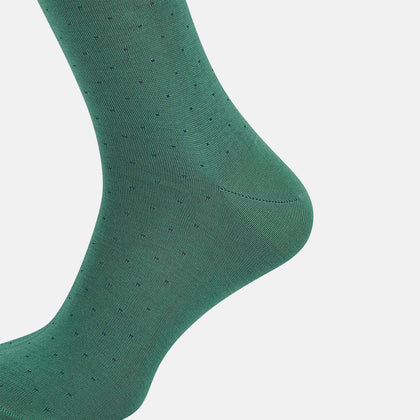 Forest Green/Navy Polka Dot Long Socks Image 3
