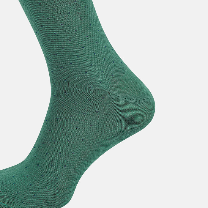 Forest Green/Navy Polka Dot Long Socks Image 3