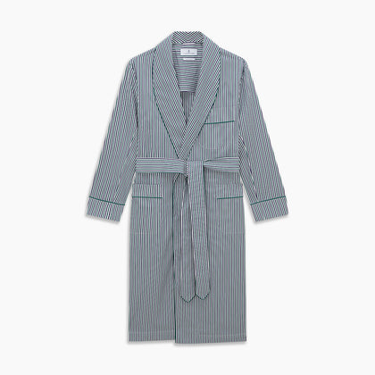 Green and Blue Stripe Cotton Arnold Gown Image 5