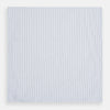 View 3 of product The Turnbull & Asser Hand Rolled Blue Multi Stripe Handkerchief features light blue cotton with thin black and white stripes, making it a refined accessory for the gentleman.