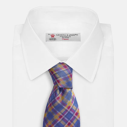 Blue Multi Tartan Silk Tie Image 3