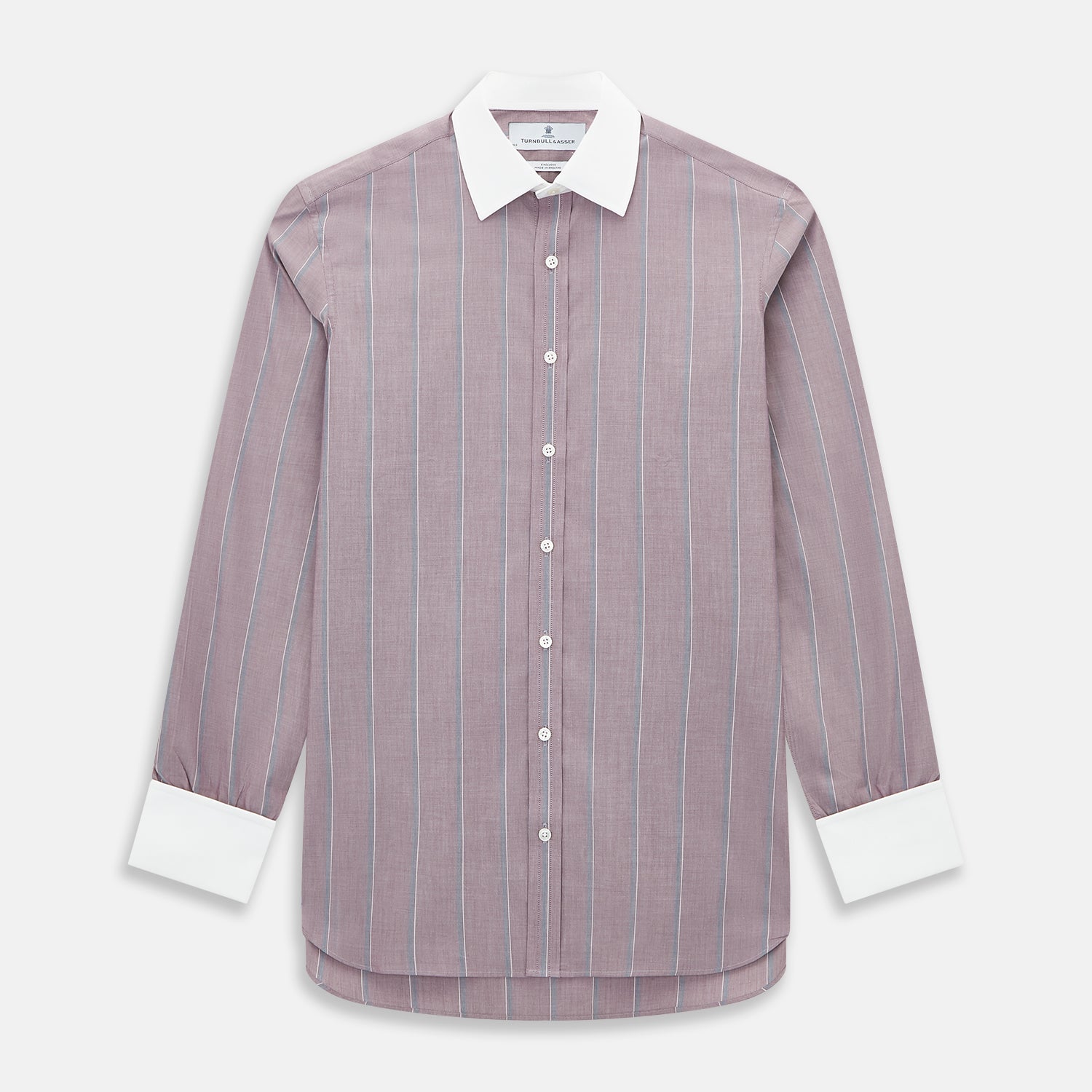 Image 1 of product Light Porto Red Track Stripe Shirt with Contrast T&A Collar and Cuffs