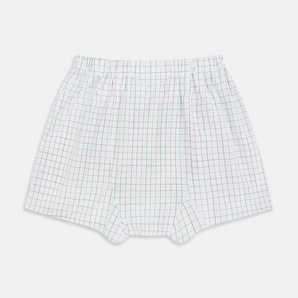 Pink Grid Check Godfrey Boxer Shorts