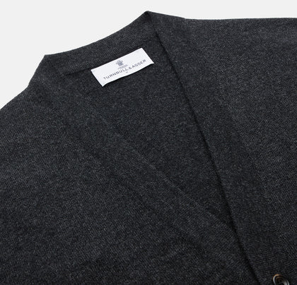Charcoal Lachlan Cashmere Cardigan
