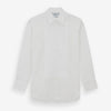 View 1 of product The Turnbull & Asser White Marcella Dress Shirt features a T&A collar, double cuffs, and pleated front detailing—ideal for formal occasions. Displayed on a plain white background.