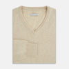 Ivory Cashmere V-Neck Jumper