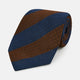 Brown and Navy Block Stripe Silk Tie