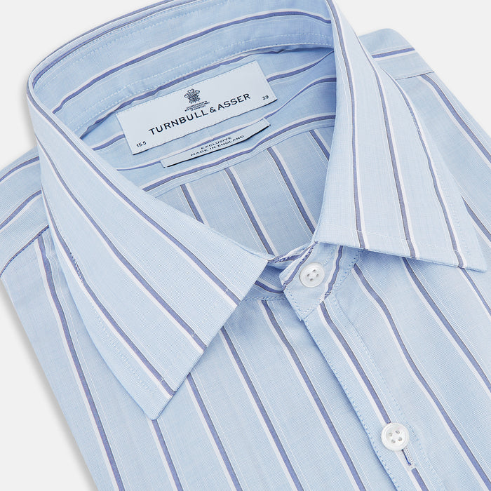 Blue and Navy Multi-Stripe Westminster Shirt Image 1