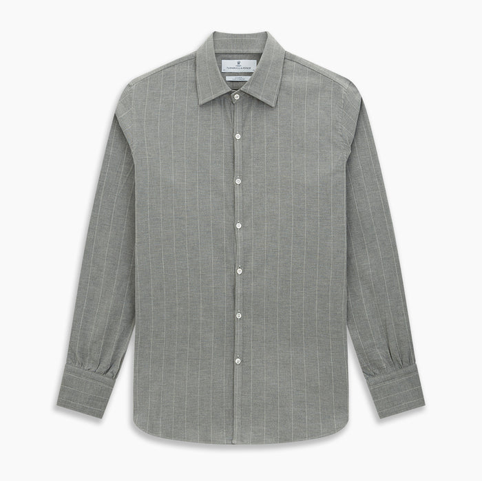 Grey Wide Stripe Westminster Shirt Image 8
