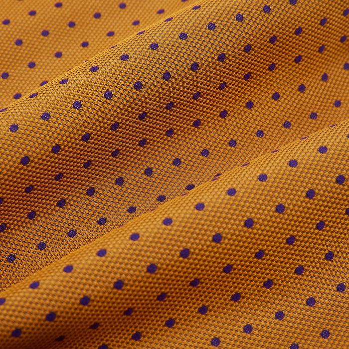 Navy and Orange Micro Dot Silk Cravat Image 3