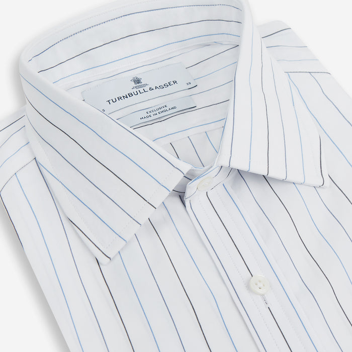 Blue Wide Pinstripe Mayfair Shirt Image 1