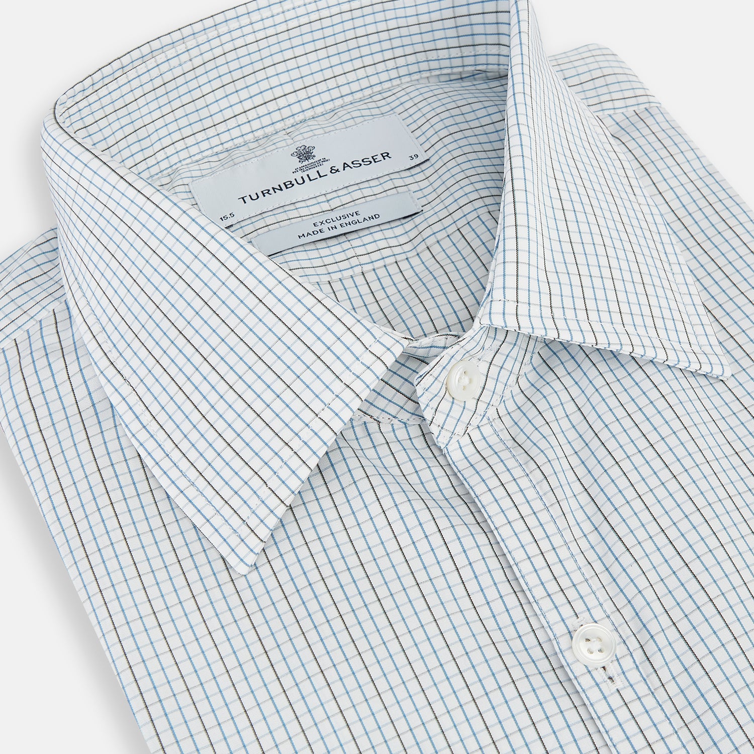 Image 2 of product Pale Blue and Navy Grid Check Westminster Shirt