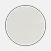 View 1 of product A close-up of Turnbull & Asser's Cream Cotton Fabric, framed by a circular gray border. The smooth cotton shows a subtle seam on the right, highlighting the product's fine texture and quality.