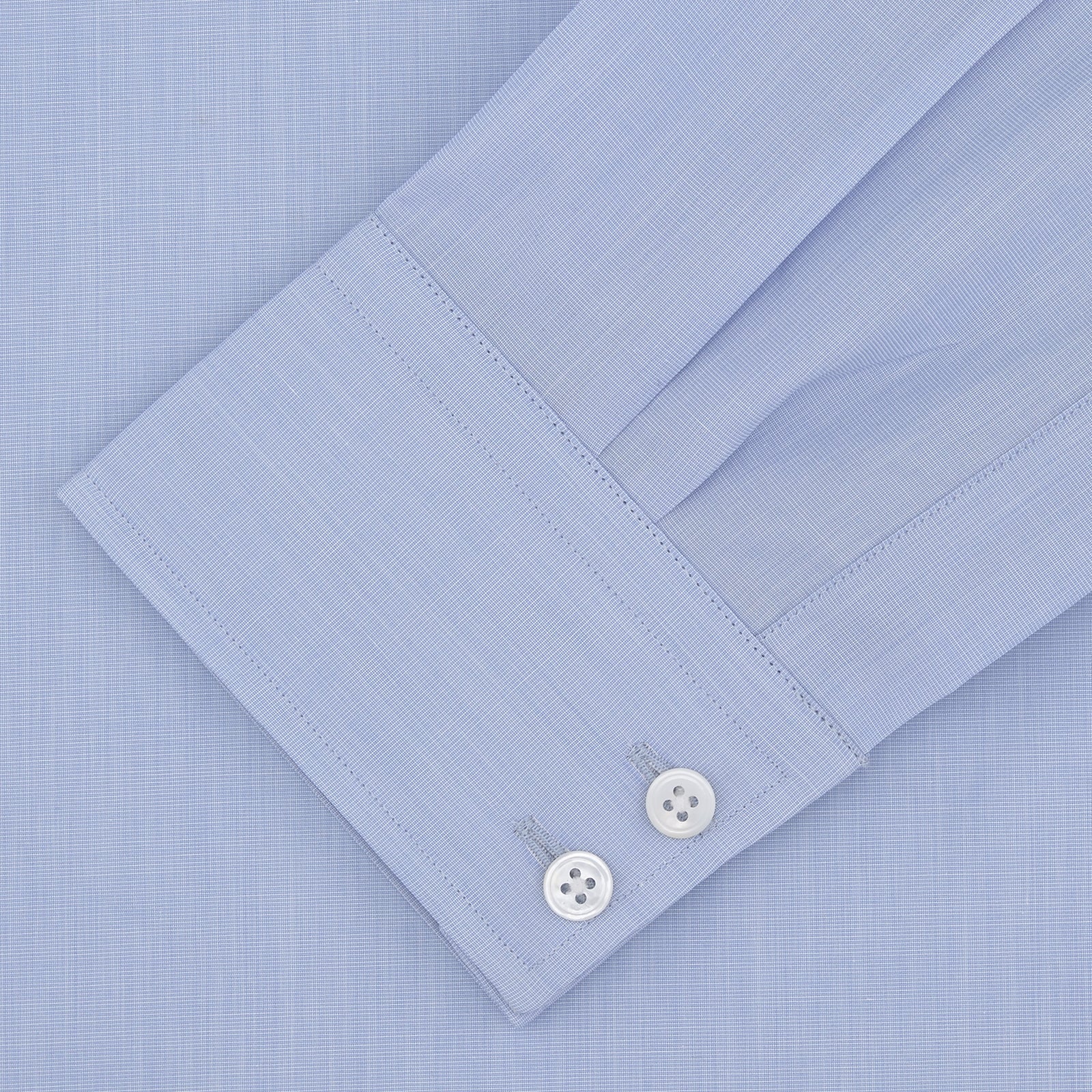 Tailored Fit Light Blue End-on-End Shirt With Kent Collar and 2-Button Cuffs