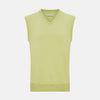 Melon Green V-neck Cashmere Vest