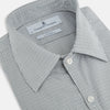 View 2 of product A forest green micro tattersall Westminster shirt by Turnbull & Asser with long sleeves, pointed collar, button-down front, and a tailored fit is displayed flat on a white background.
