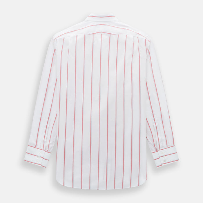 Coral Track Stripe Mayfair Shirt Image 2