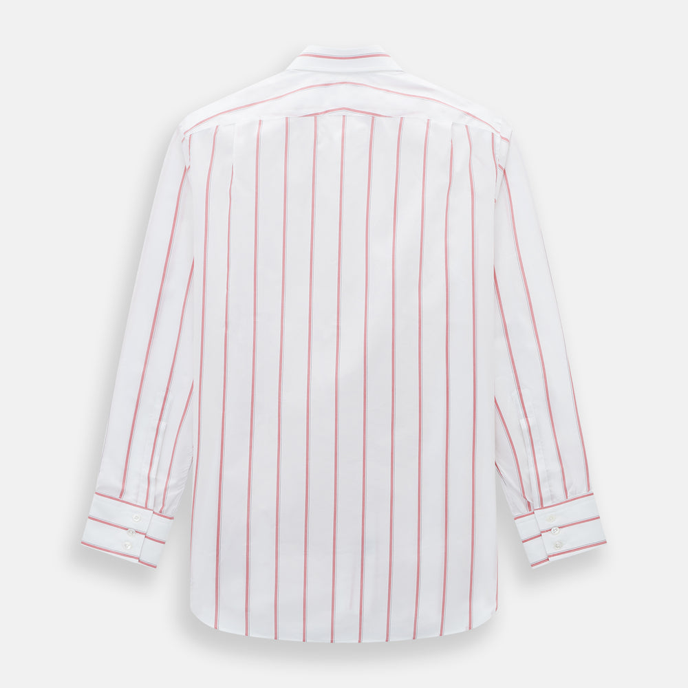 Coral Track Stripe Mayfair Shirt