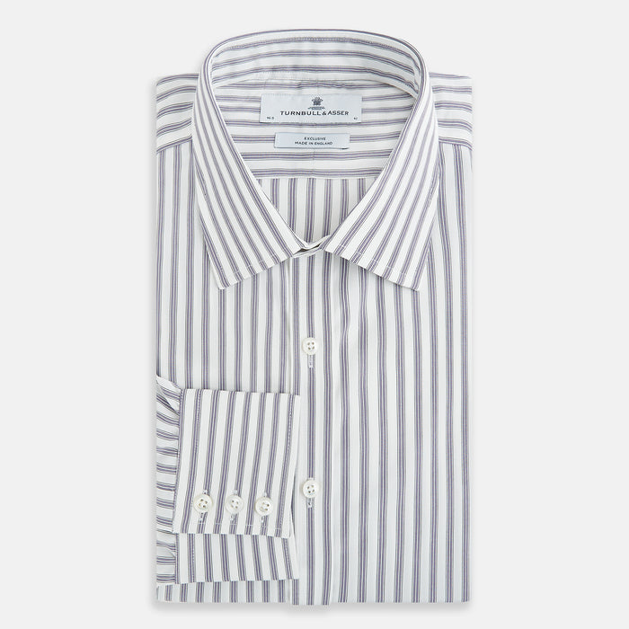 Purple Multi Stripe Mayfair Shirt Image 4