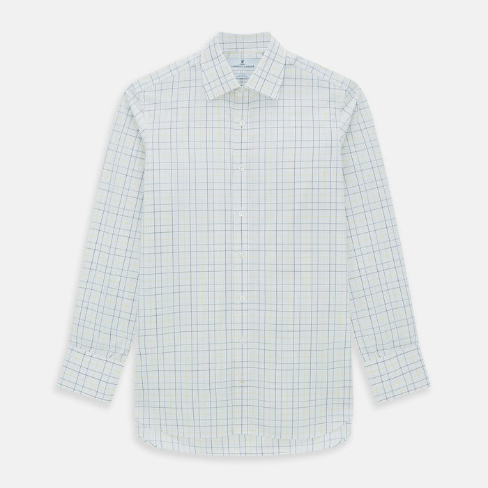 Yellow and Blue Grid Check Mayfair Shirt