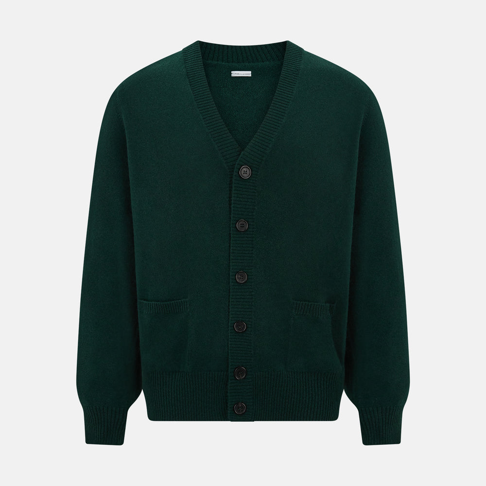 Forest Green Cashmere Cardigan Turnbull Asser