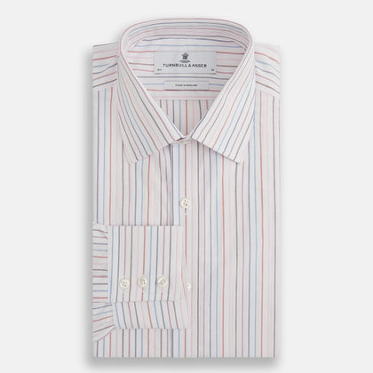 Pink and Blue Multi Double Pinstripe Mayfair Shirt Image 4