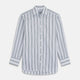 Green Multi Stripe Regular Fit Shirt with T&A Collar & 3 Button Cuffs