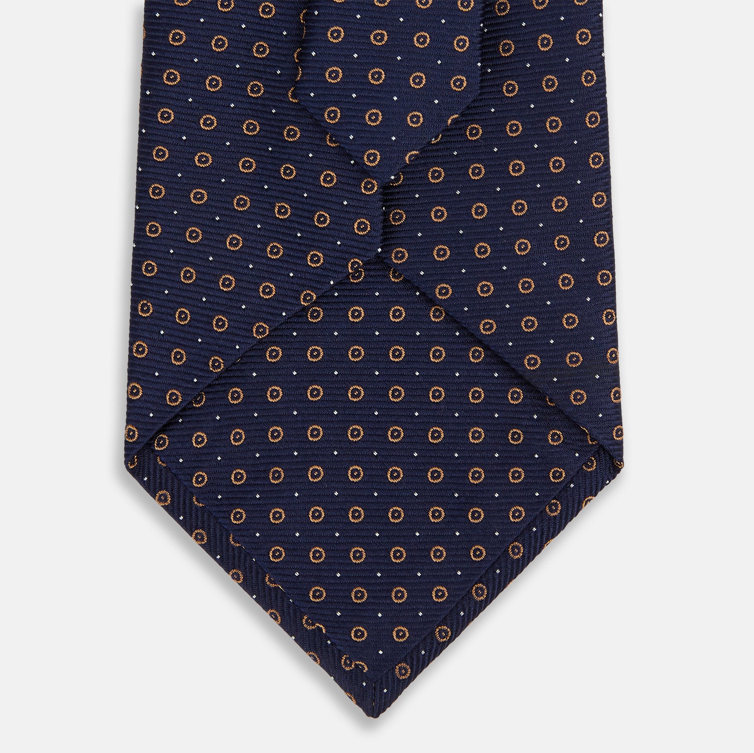 Navy and Brown Circle Silk Tie