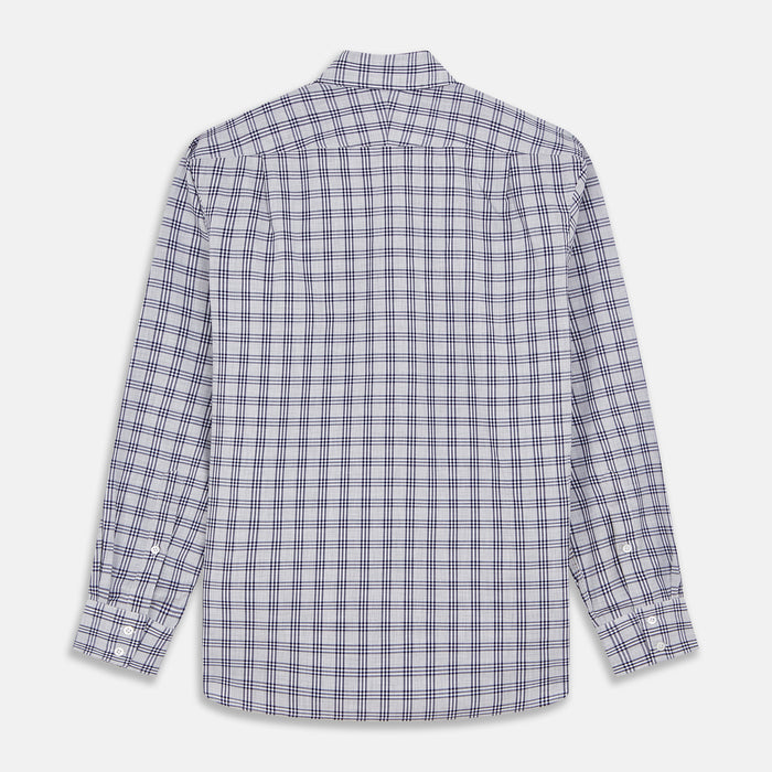 Grey Multi Check Cotton Tailored Fit Shelton Shirt Image 4