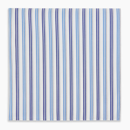 Blue and Navy Multi Stripe Hand-Rolled Handkerchief Image 3