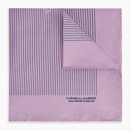 Lilac Stripe Silk Pocket Square Image 4