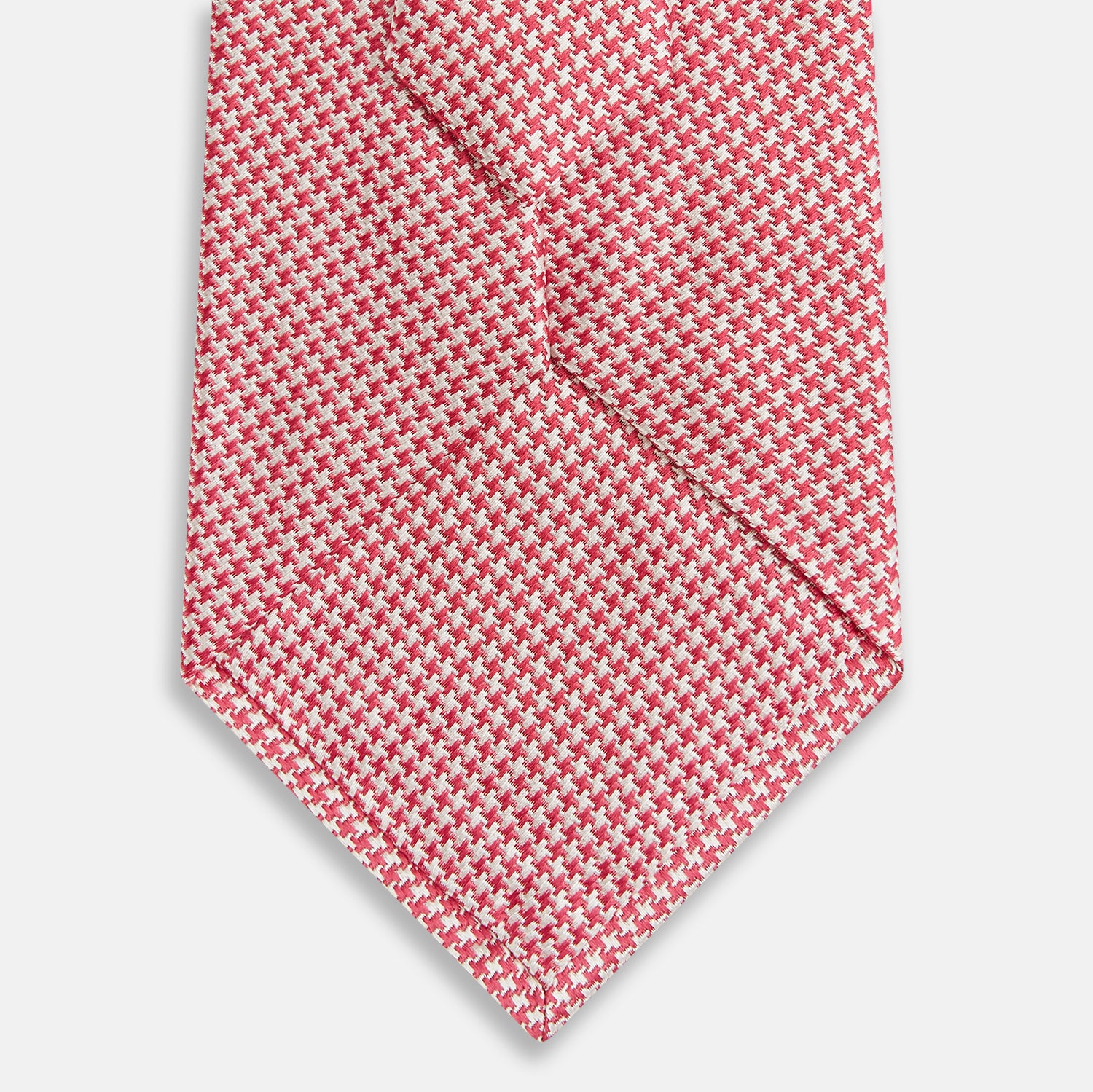 Pink and white Hounstooth Silk Tie