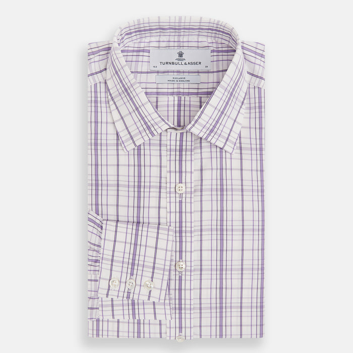 Purple Plaid Check Mayfair Shirt Image 4