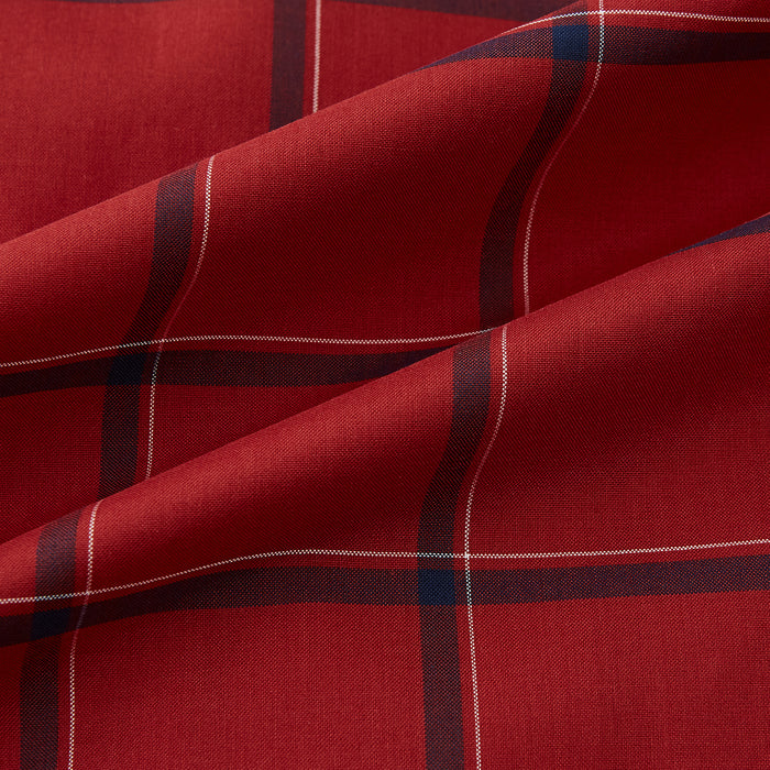 Dark Red Grid Check Windsor Shirt Image 7