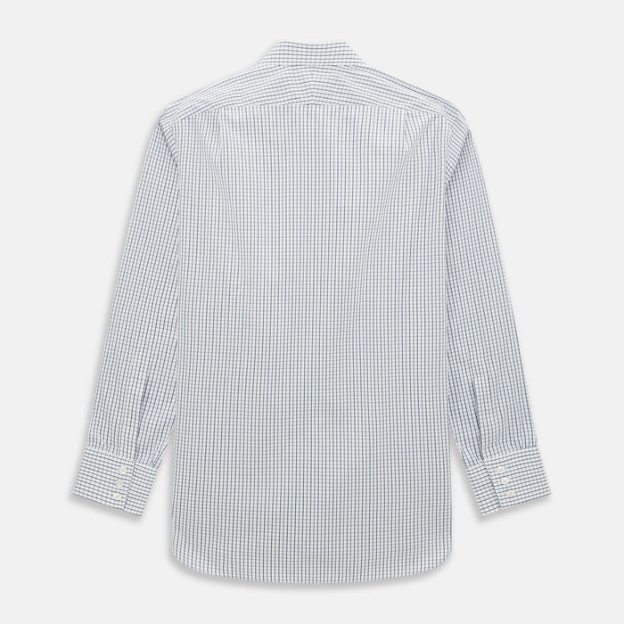 Blue and Coffee Tattersall Check Mayfair Shirt Image 2