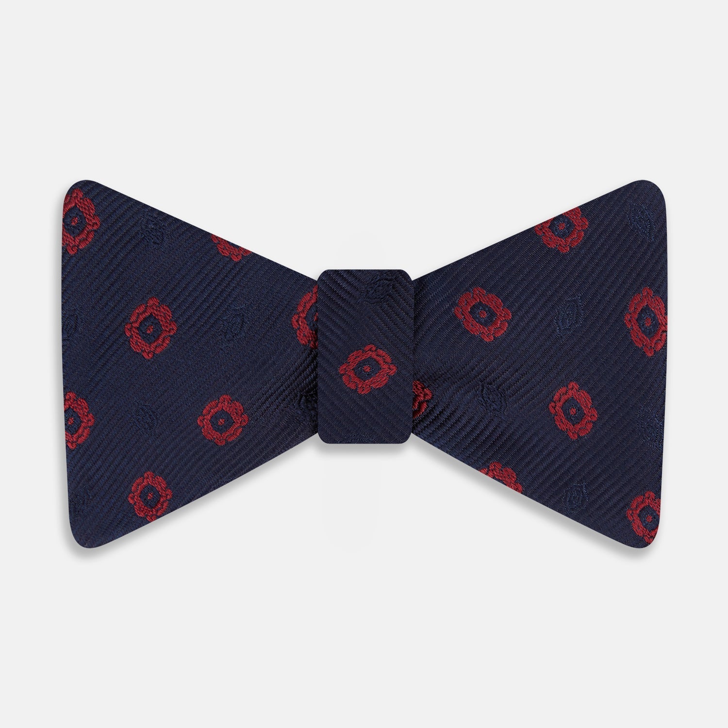 Image 1 of product Navy and Burgundy Motif Silk Bow Tie